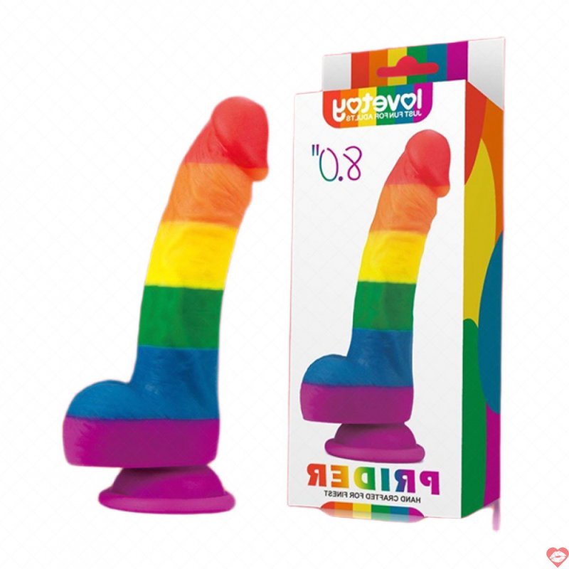 Dương vật giả gắn tường Lovetoy Prider 8 inch đa sắc