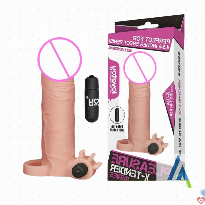 Bao cao su tăng chiều dài 5cm có rung quai đeo Lovetoy X-Tender