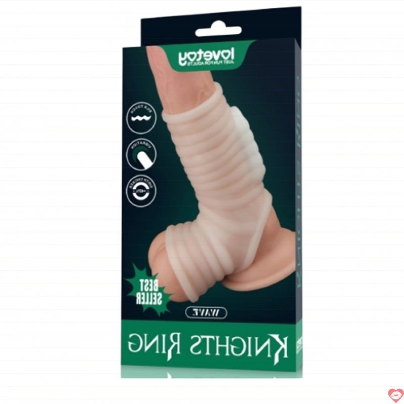 Khúc đôn silicon tròng bìu Lovetoy gân vằn có rung