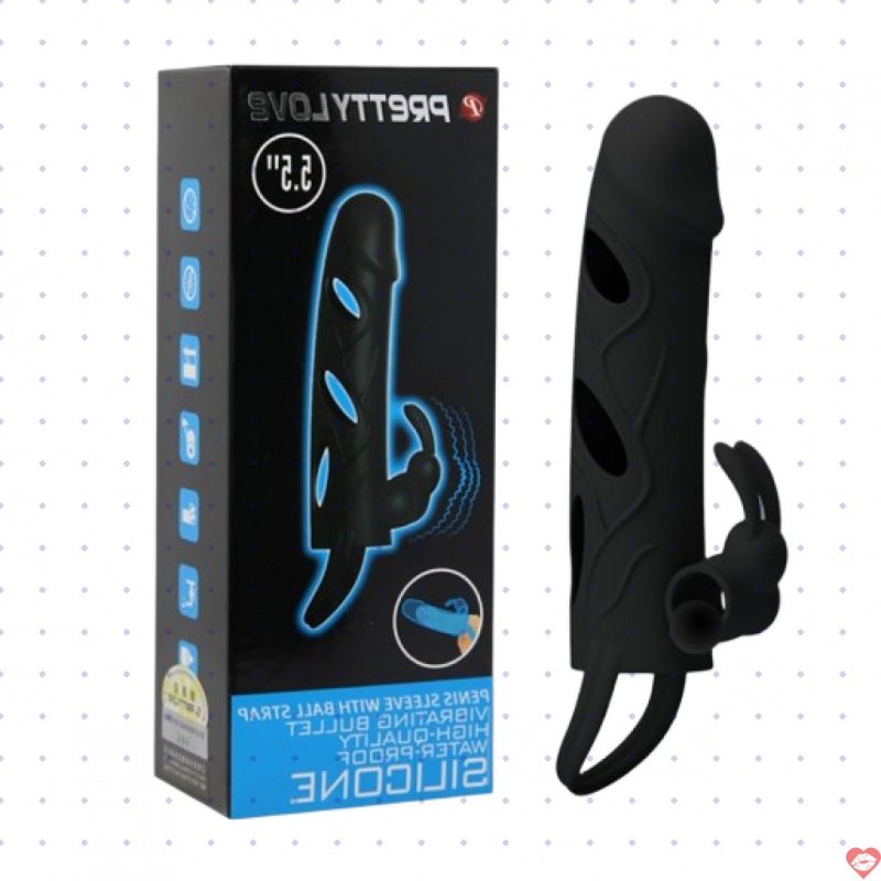 Bao Cao Su Đôn Silicon Mềm Mịn Có Rung Kết Hợp Vòng Đeo - Prettylove