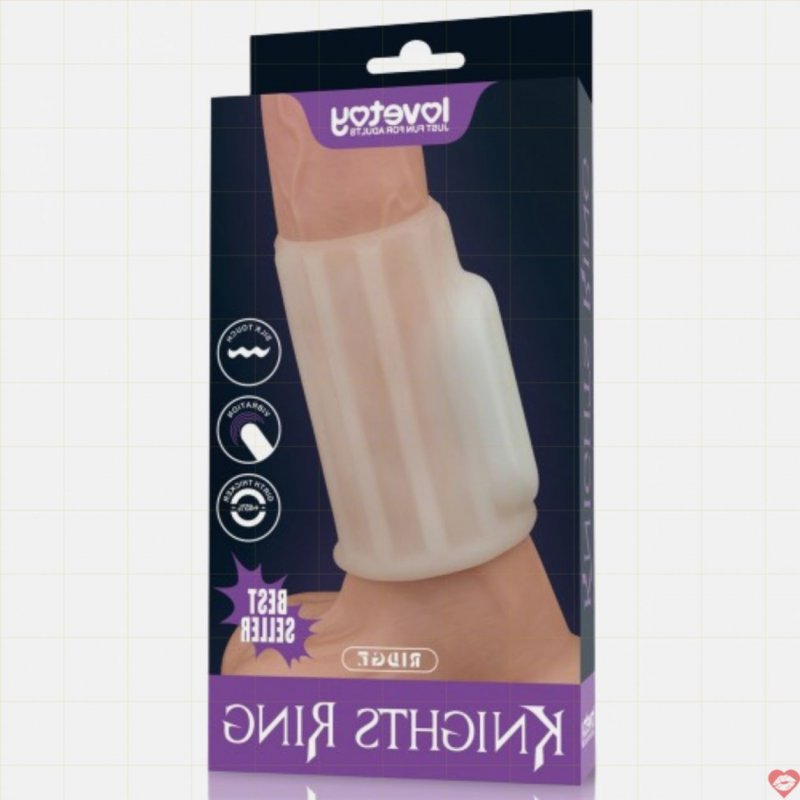 Bao Cao Su Đôn Dên Khúc - Có Gân - Rung - Mềm Mịn - Knights Ring Lovetoy USA