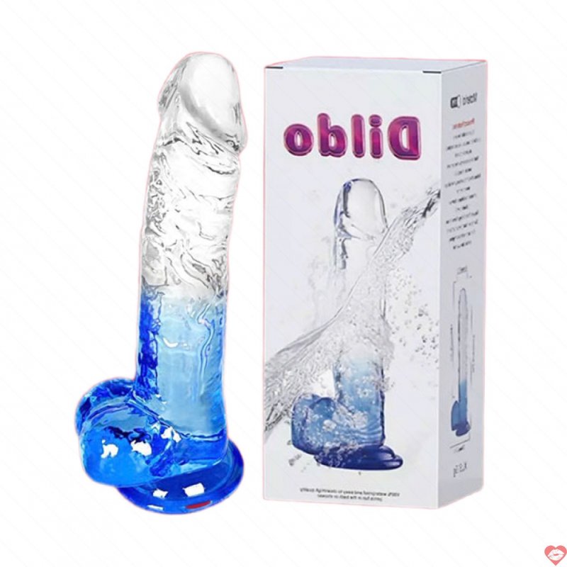 Dương vật giả hít tường trong suốt phối xanh nước biển Shaki