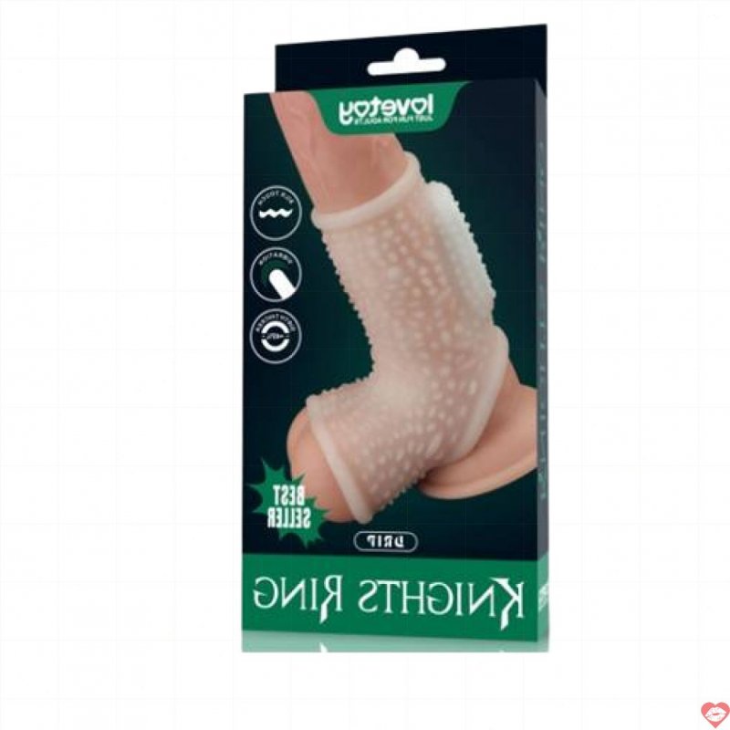 Khúc đôn silicone tròng bìu Lovetoy gai nhám có rung BD15C