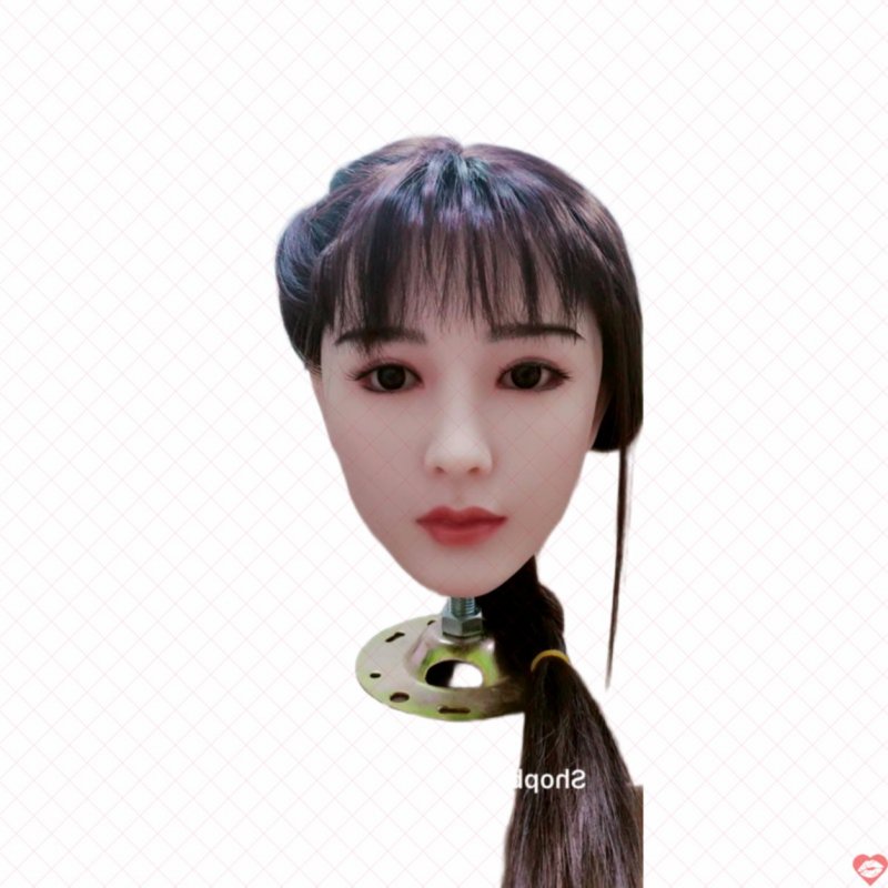 Đầu búp bê silicone cấy tóc A01