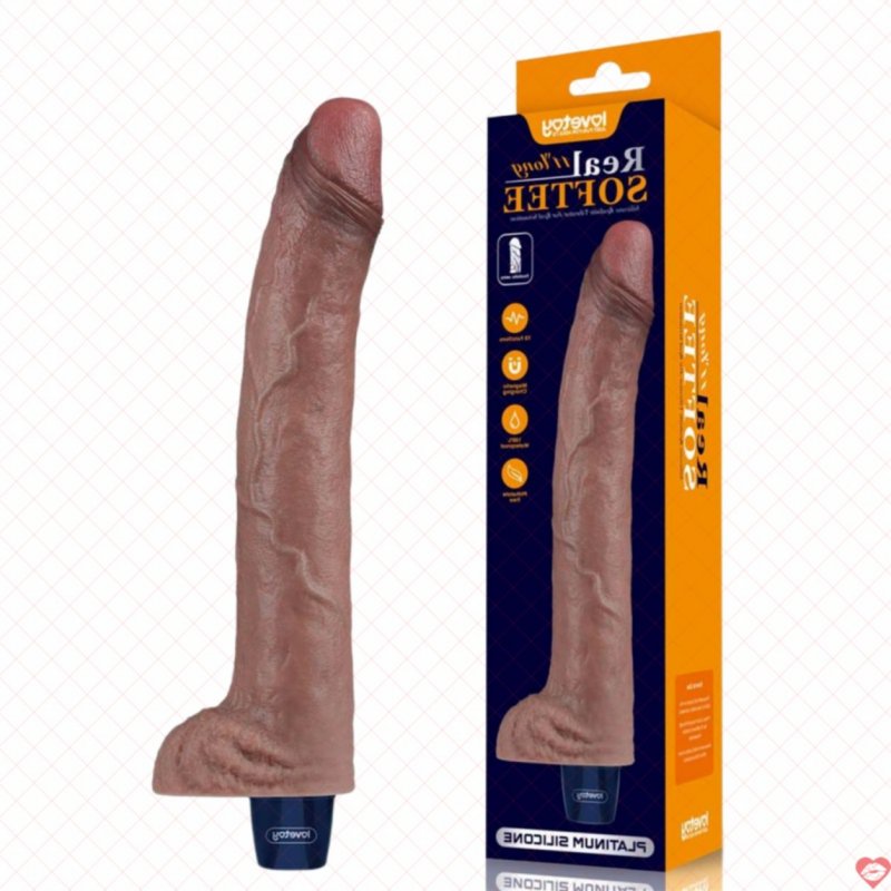 Dương vật giả Lovetoy USA rung silicon có thể sạc lại 11″ REAL SOFTEE LV430224