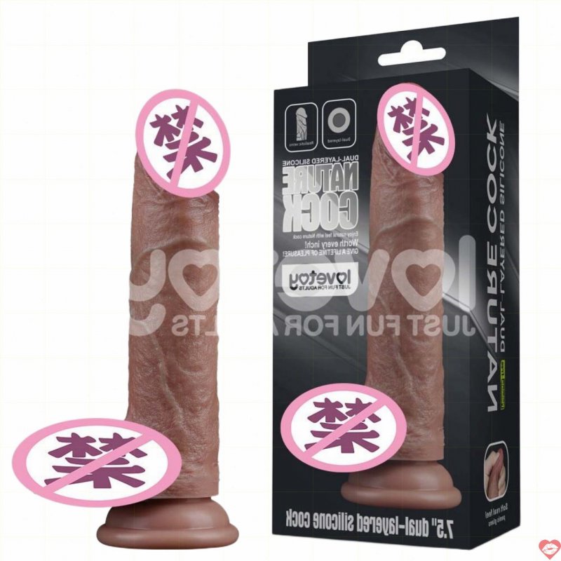 Dương vật giả Lovetoy 3D tĩnh mạch 2 lớp Silicone Nature cock LV411042
