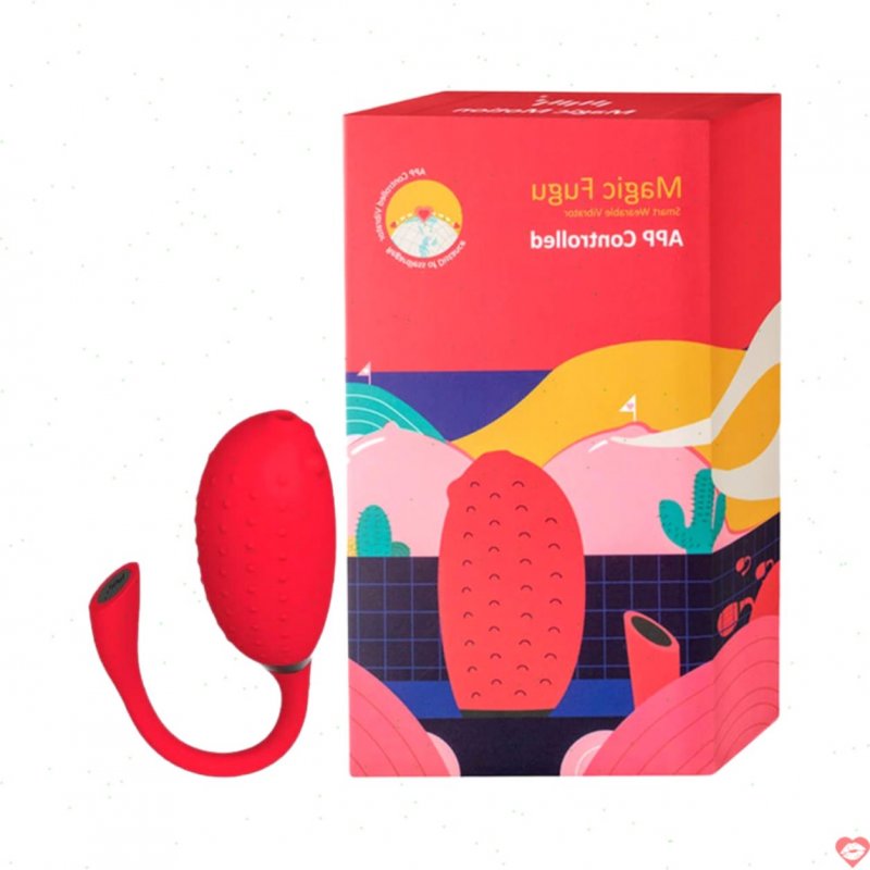 Trứng rung Magic Motion Fugu Đỏ silicon an toàn điều khiển từ xa 