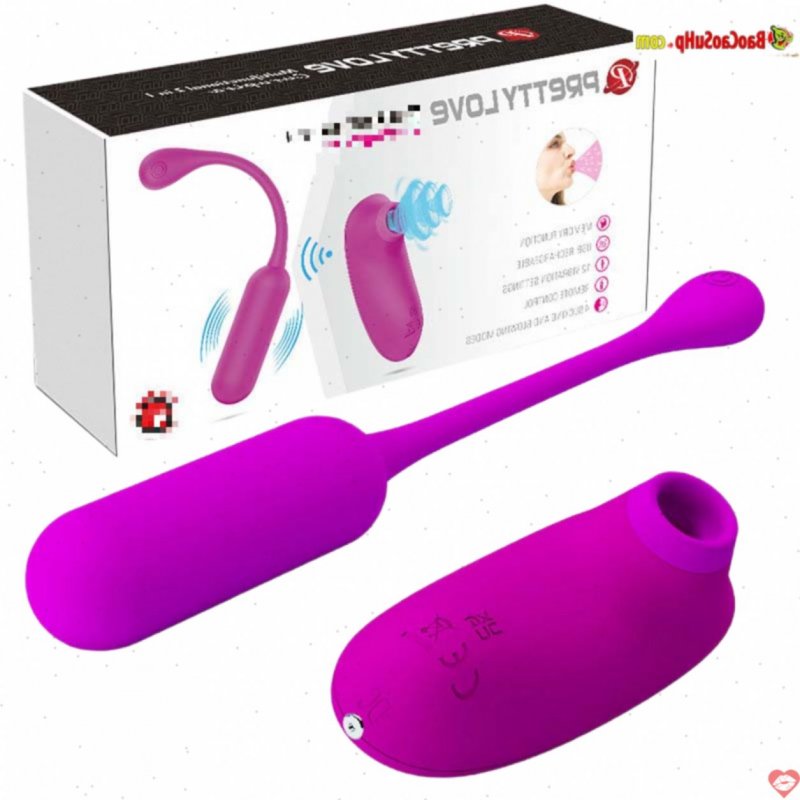 Bộ trứng rung 2 quả gồm trứng rung dài và trứng hút thổi Prettylove Curupira