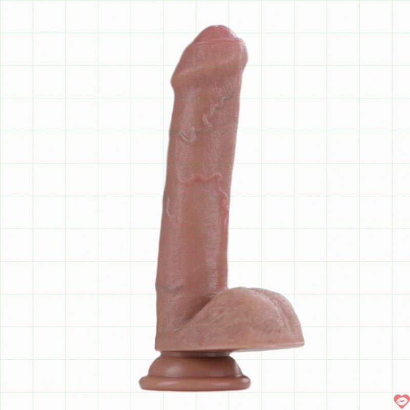 Dương vật giả Lovetoy 8 inch 2 lớp silicon siêu thực, gắn tường 