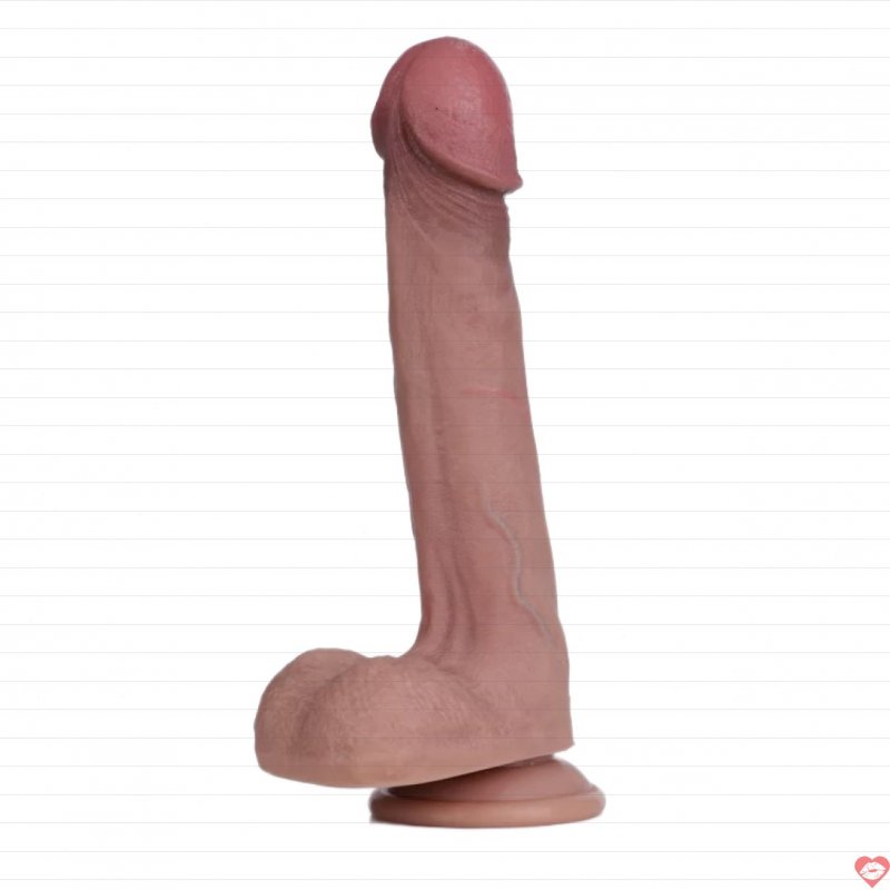 Cu giả Lovetoy 9 inch dual layered 2 lớp gân guốc có đế hít tường