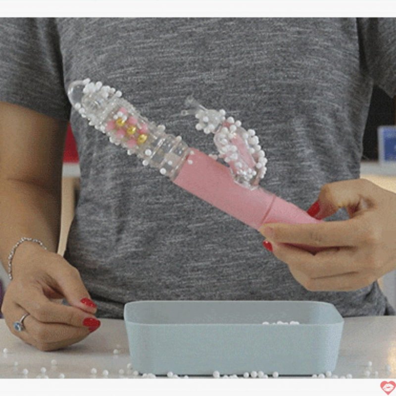 Sản Phẩm Hỗ Trợ Sinh Lý Nữ-Dương vật giả rung xoay thụt Pink Butterfly Penis pin sạc SHP1424