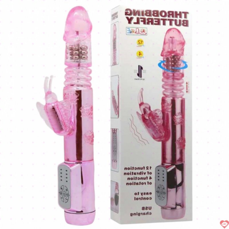 Dương Vật Giả Throbbing Butterfly Kích Thích Cả Trong Lẫn Ngoài Với Siêu Tính Năng Rung Xoay Ngoáy Thụt