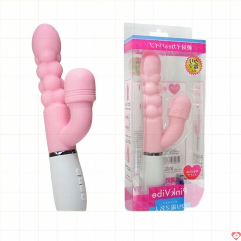 Dương vật giả có gai siêu rung Pink Vibe Nhật Bản