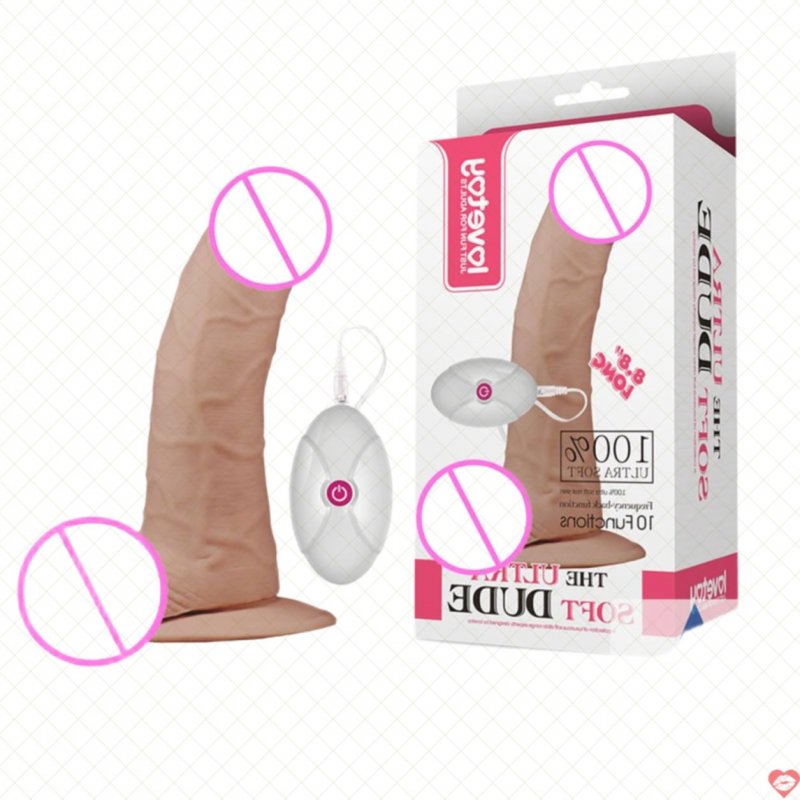 Dương vật giả gắn tường size lớn siêu rung Lovetoy Ultra Soft Dude 8.8