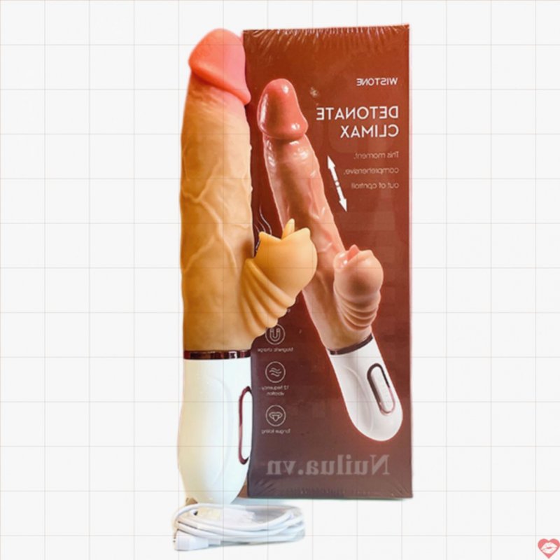 Dương vật giả Detonate Climax rung thụt liếm siêu mềm silicon y tế an toàn 