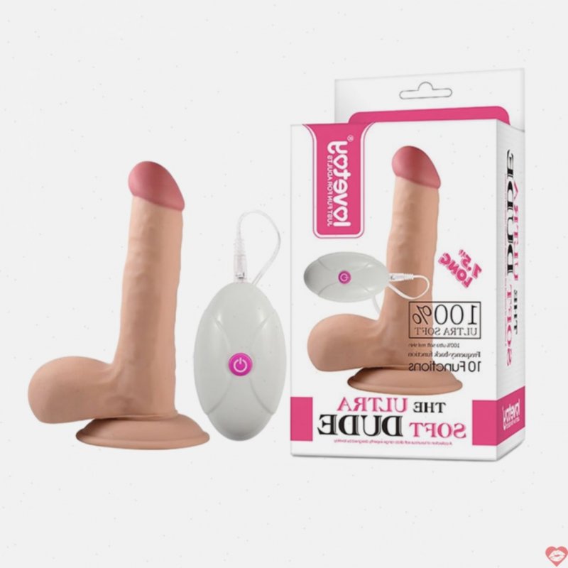 Dương vật silicon siêu mềm có rung Lovetoy Ultra Soft Dude 7.5