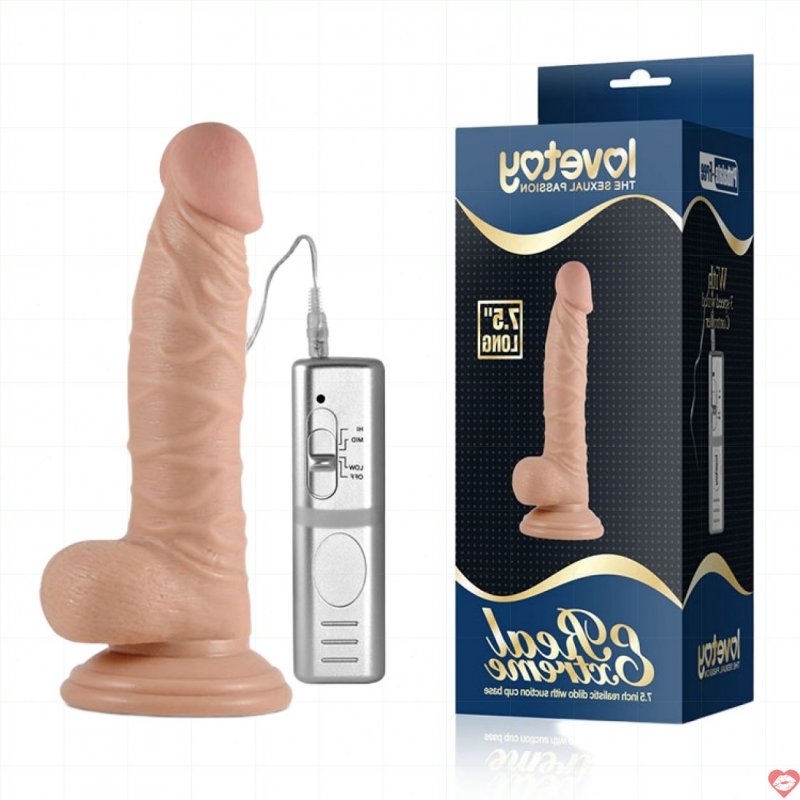 Dương vật silicon có rung gân nổi Lovetoy Real Extreme 7.5