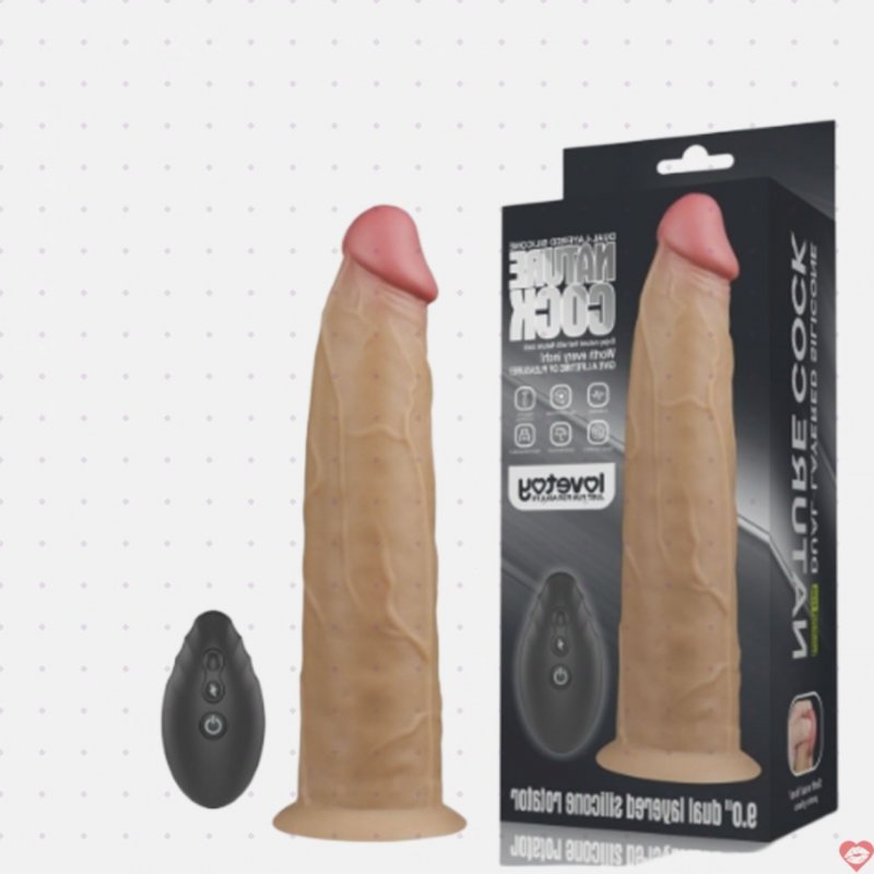 Dương vật giả siêu mềm Lovetoy Rotator rung ngoáy điều khiển xa