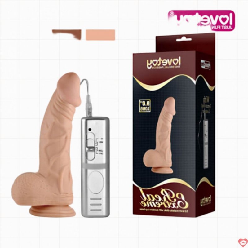 Dương Vật Giả Diều Khiển Rung Hít Tường Cao Cấp Lovetoy Real Extreme