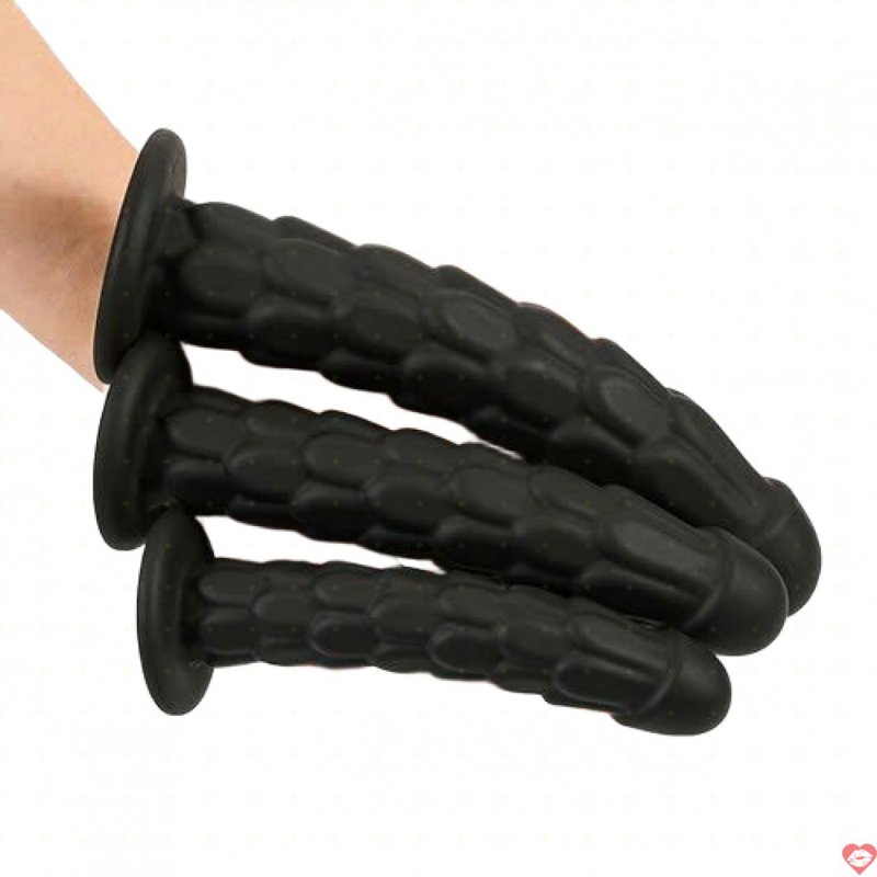 Bộ 3 dương vật giả silicone kích thích hậu môn vảy cá siêu mềm 