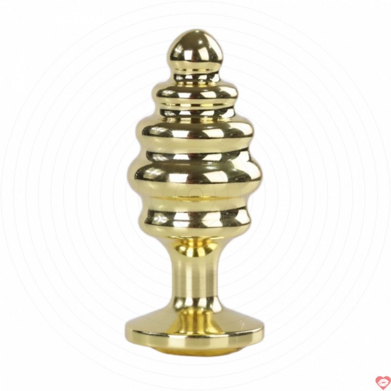Phích cắm hậu môn xoắn ốc Inox mạ vàng cao cấp với 3 kích thước