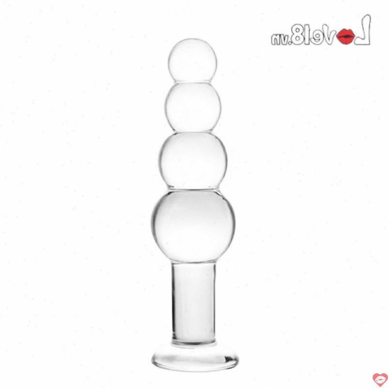 Dụng cụ kích thích hậu môn bằng thủy tinh dạng chuỗi bi to