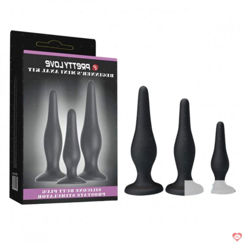 Bộ 3 butt plug silicone gắn tường Pretty Love