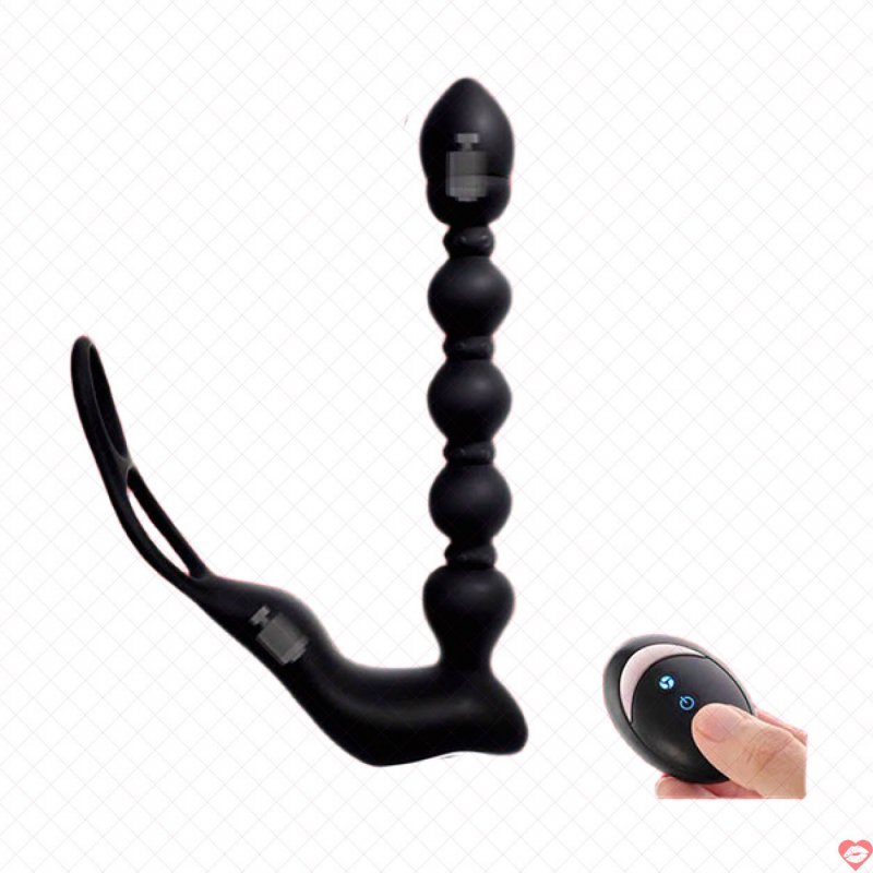 Máy rung hậu môn kiểu chuỗi hạt Body Safe điều khiển từ xa