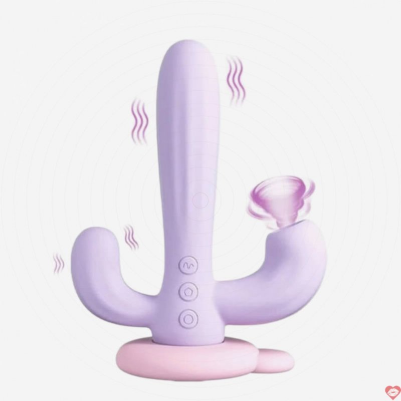 SVAKOM Bernice dương vật giả 3 nhánh xương rồng rung bú hút