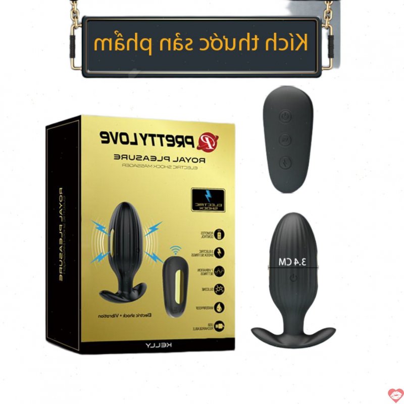Máy rung xung điện hậu môn điều khiển xa mạ vàng 24K Prettylove Kelly HM02G