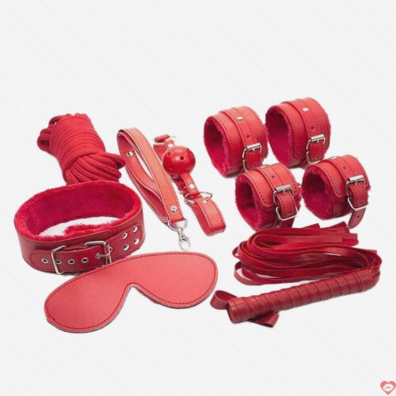 Bộ đồ chơi bạo dâm 7 món da đỏ QT07 kích thích cảm xúc mãnh liệt 