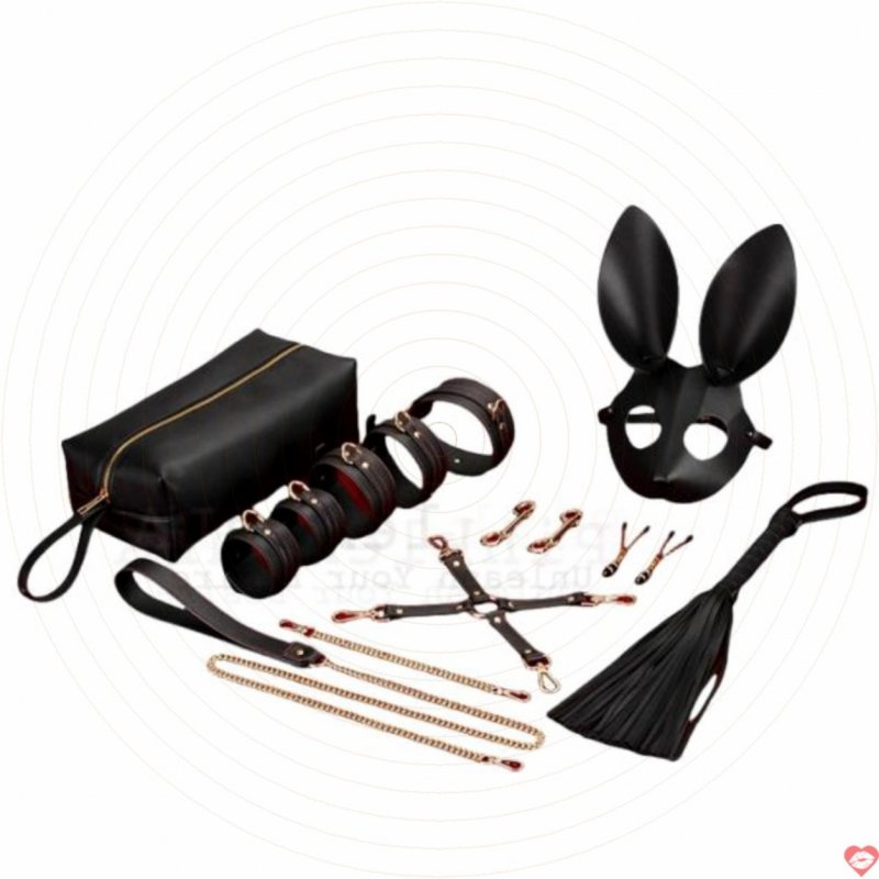 Bộ đồ chơi bạo dâm cosplay da PU cao cấp mặt nạ thỏ kích thích 