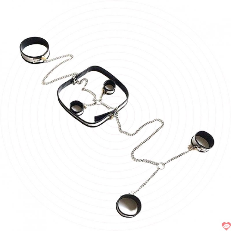 Bộ còng tay chân cổ đai lưng bạo dâm bền bỉ an toàn kích thích 