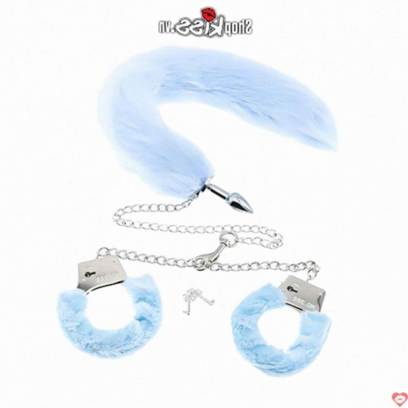 Set đồi chơi bạo dâm còng tay đuôi chồn xích kích thích táo bạo 