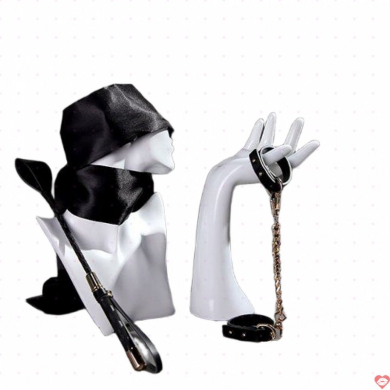 Bộ đồ chơi BDSM 3 món cao cấp sang trọng Da PU Satin Kim loại Giá tốt 
