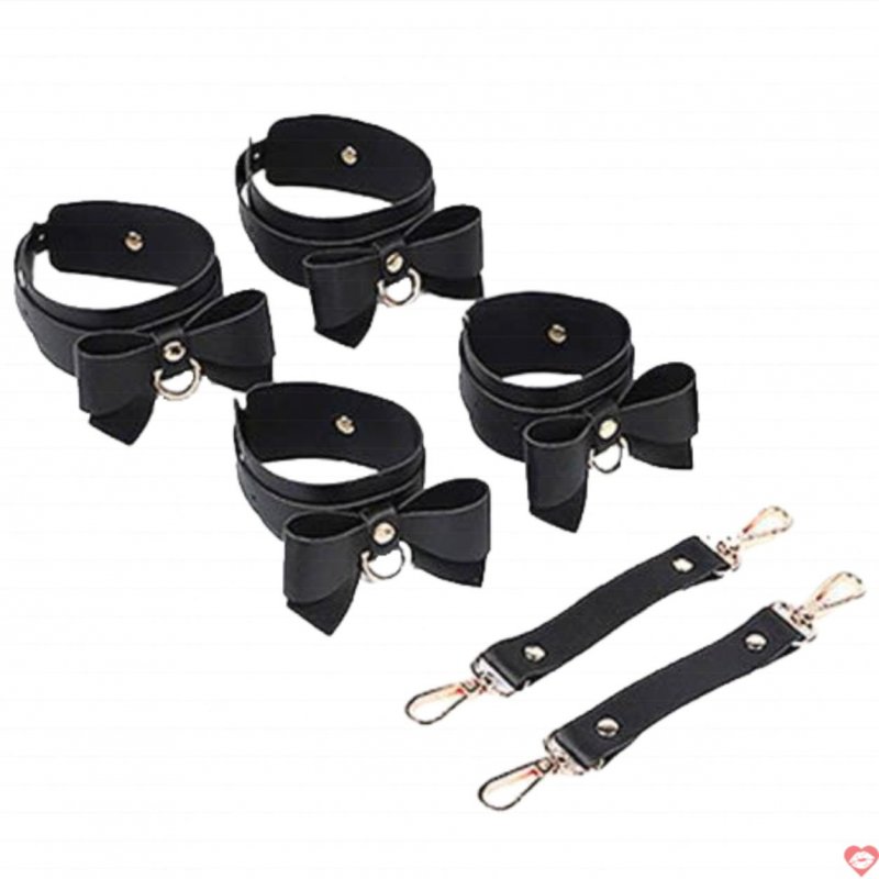 Bộ dụng cụ bạo dâm 5 món đen nơ kích thích cực đỉnh BDSM 