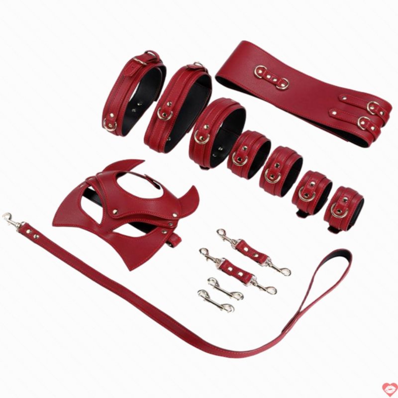 Bộ dụng cụ BDSM đỏ kích thích cảm giác, đổi mới phòng the 