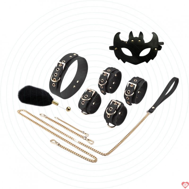Bộ dụng cụ BDSM Bondage Kits 02 tăng khoái cảm đen kích thích 