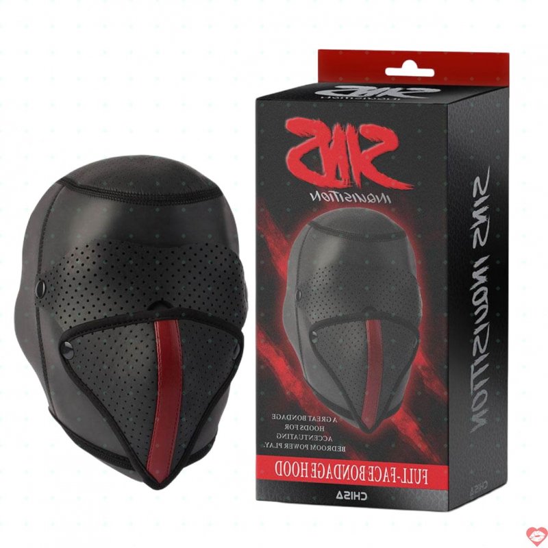 Mặt nạ BDSM Chisa Full-face Bondage Hood PU co giãn thoáng khí 