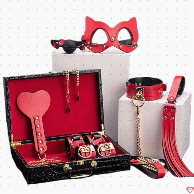 Bộ đồ chơi bạo dâm BDSM 8 món bằng da PU cao cấp