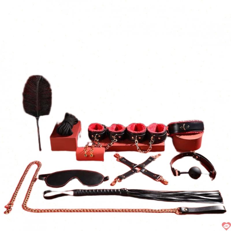 Bộ BDSM Mizzzee BIN002 10 món đen đỏ kích thích mạnh mẽ cặp đôi 